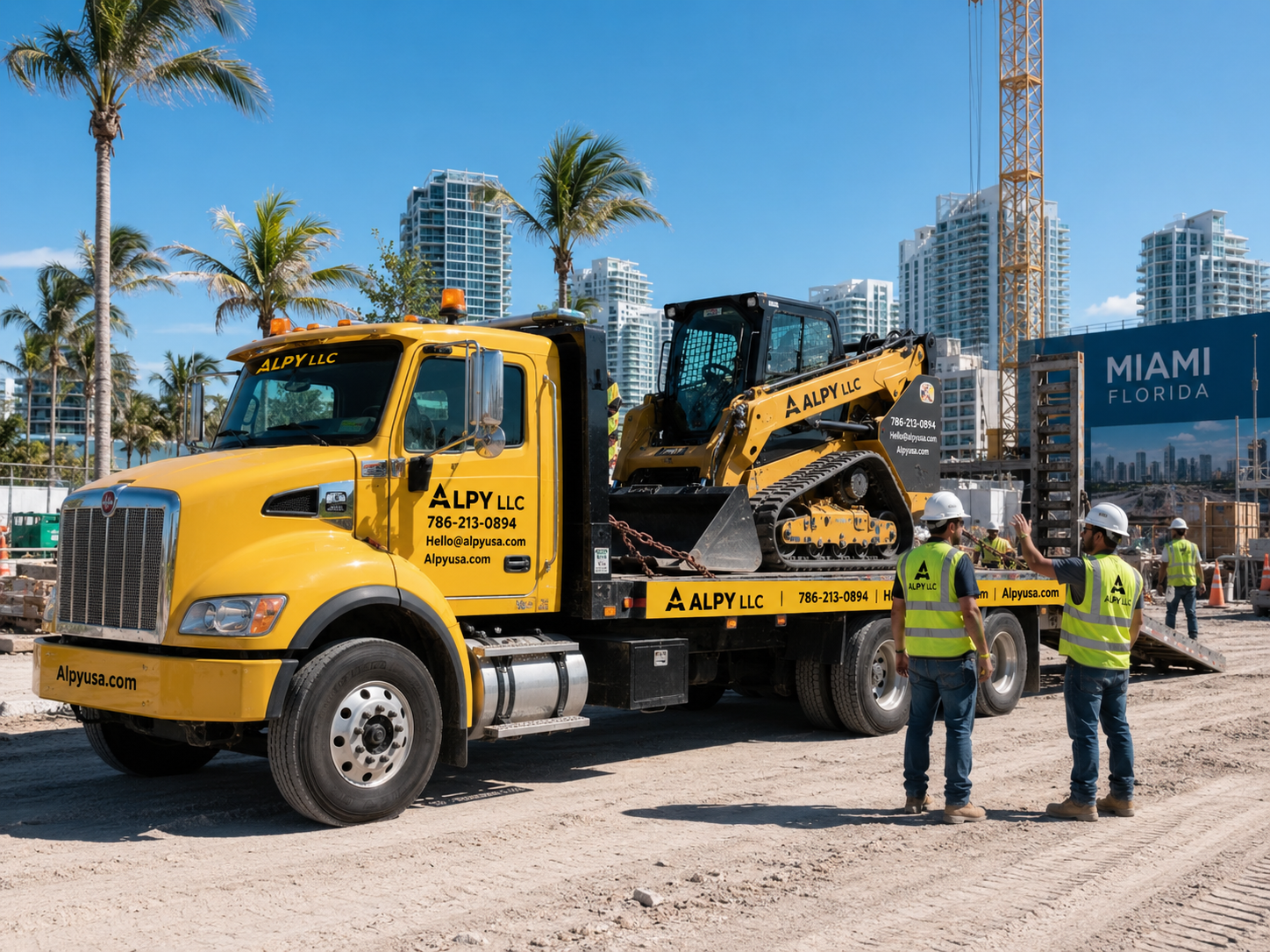 ALPY delivery truck transporting equipment in Miami